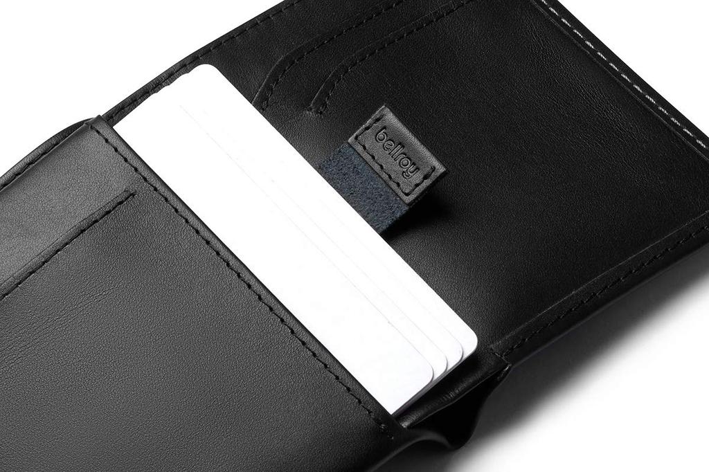 Bellroy Note Sleeve, Тонкий кожаный кошелек с опцией RFID (Вмещает до 11 карт) - Черный - RFID