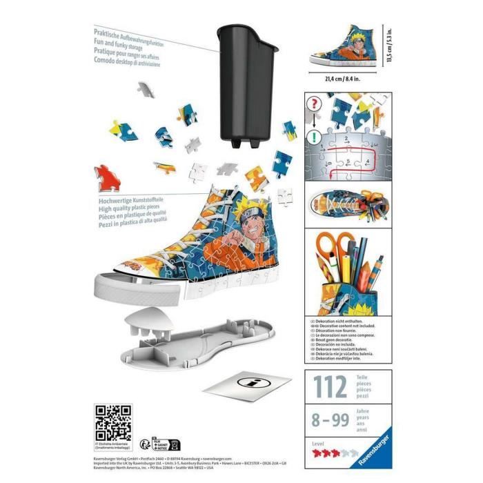 Puzzle 3D - Ravensburger - Sneaker Naruto - 108 pièces - Bleu