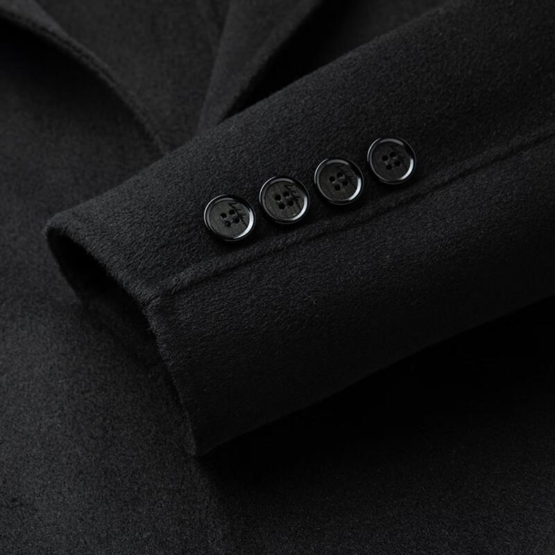 Мужское очень длинное двустороннее шерстяное тренч-пальто Shanshan