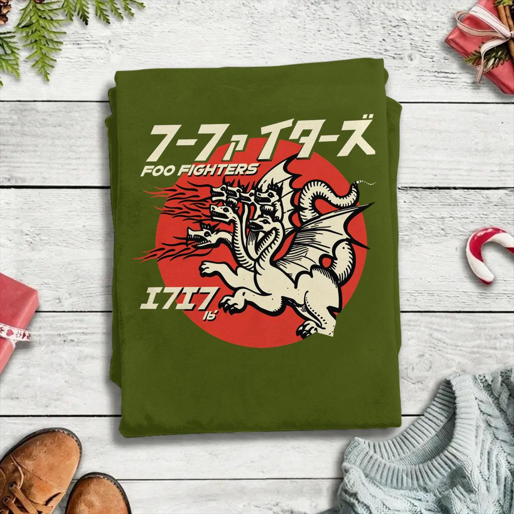 Unisex TShirts FOO FIGHTERS Dragon Novelty Cotton Tee Shirt Short Sleeve T Shirts Crewneck Tops Adult