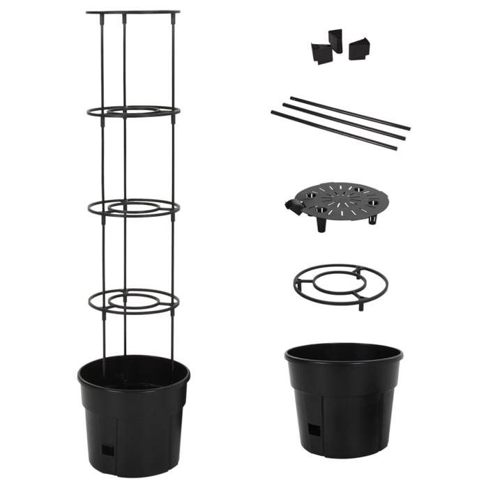 Jardinière à tomate - Maison Exclusive - Anthracite - Ø29,5x115 cm - Polypropylène anti-UV