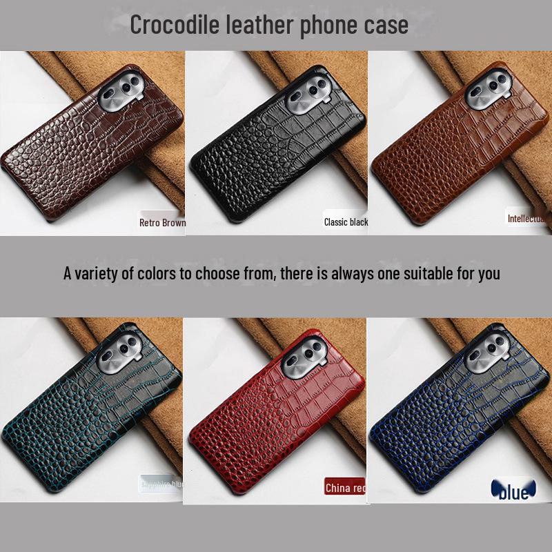OPPO Reno7/7PRO/7Pro+ Cowhide Crocodile Pattern Leather Case - Half-cover Protective Cover