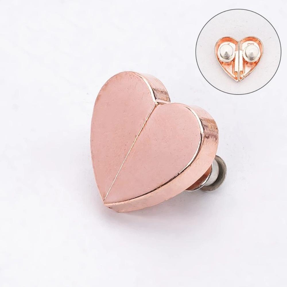 8PCS Anti-Slip Magnetic Curtain Buckle Heart-Shaped Detachable Snap Hooks Curtain Clips Bathroom