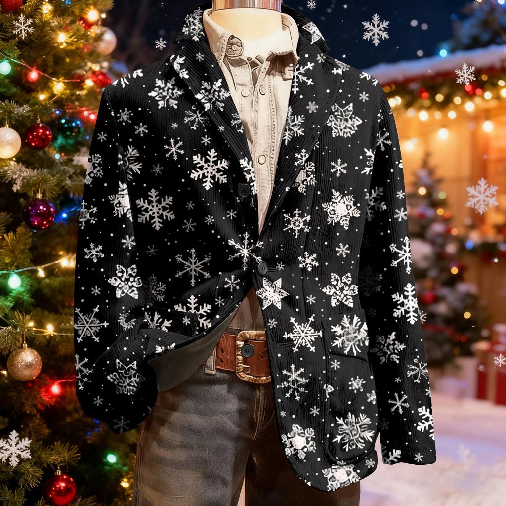 Мужской уродливый рождественский вельветовый теплый карманный пиджак-кардиган, мужской повседневный костюм