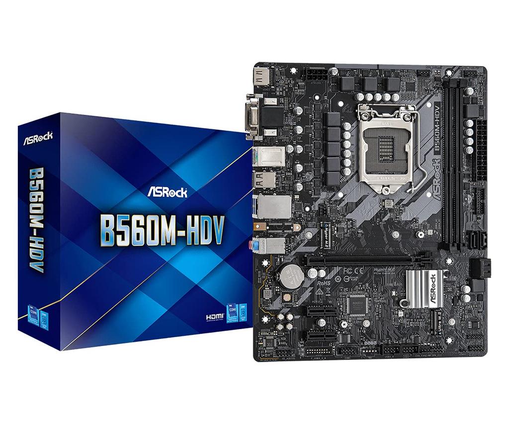 ASRock Motherboard B560 Compatible with Intel 10th and 11th Generation CPUs B560 Micro ATX Motherboard Japanese Retailer M-HDV, (LGA1200), [Official