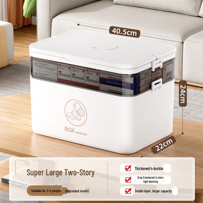 Large Multi-Layer Medicine Storage Box - Portable Family First Aid Kit