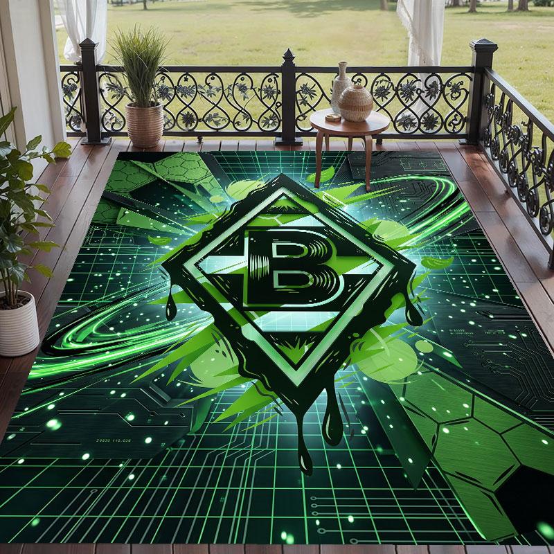 Soft Floor Carpet Borussia Mönchengladbach Pattern Area Rug Decorative Mat For Home Room Decoration