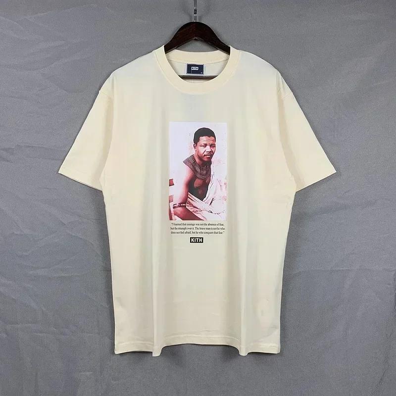 KITH FW Унисекс с принтом Dela Declaration Ограниченный выпуск Простая футболка Унисекс Женская Чистый хлопок Короткий рукав Повседневные футболки