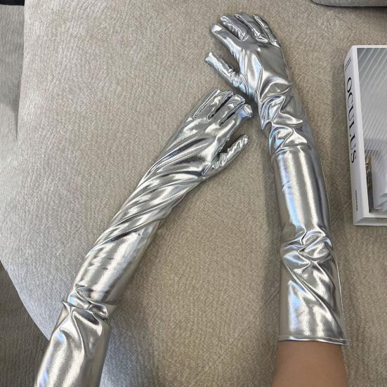 1 пара женских перчаток для косплея с покрытием из искусственной кожи с пятью пальцами, противоскользящие, для ночного клуба, сцены