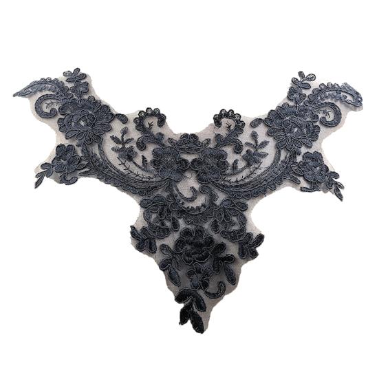 Женский кружевной воротник с аппликацией из ажурной ткани с цветочным узором и вышитым кружевным воротником для свадебного платья