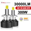 H7 LED Canbus 360 H4 H1 30000LM HB3 HB4 9012 Турбо Bi LED Прожекторная линза H11 9005 6000K 8000K Лампы для автомобильных фар Автомобильная противотуманная фара