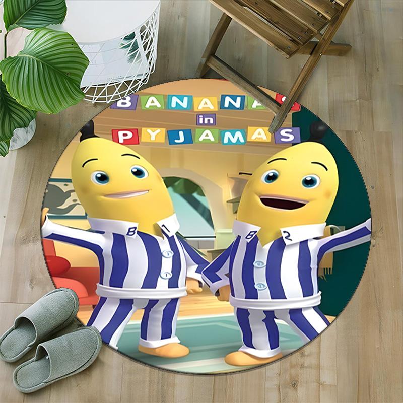 1pc Banana Print Round Carpet Chair Round Carpet Suitable for Bedroom Living Room Home Decorative Carpet