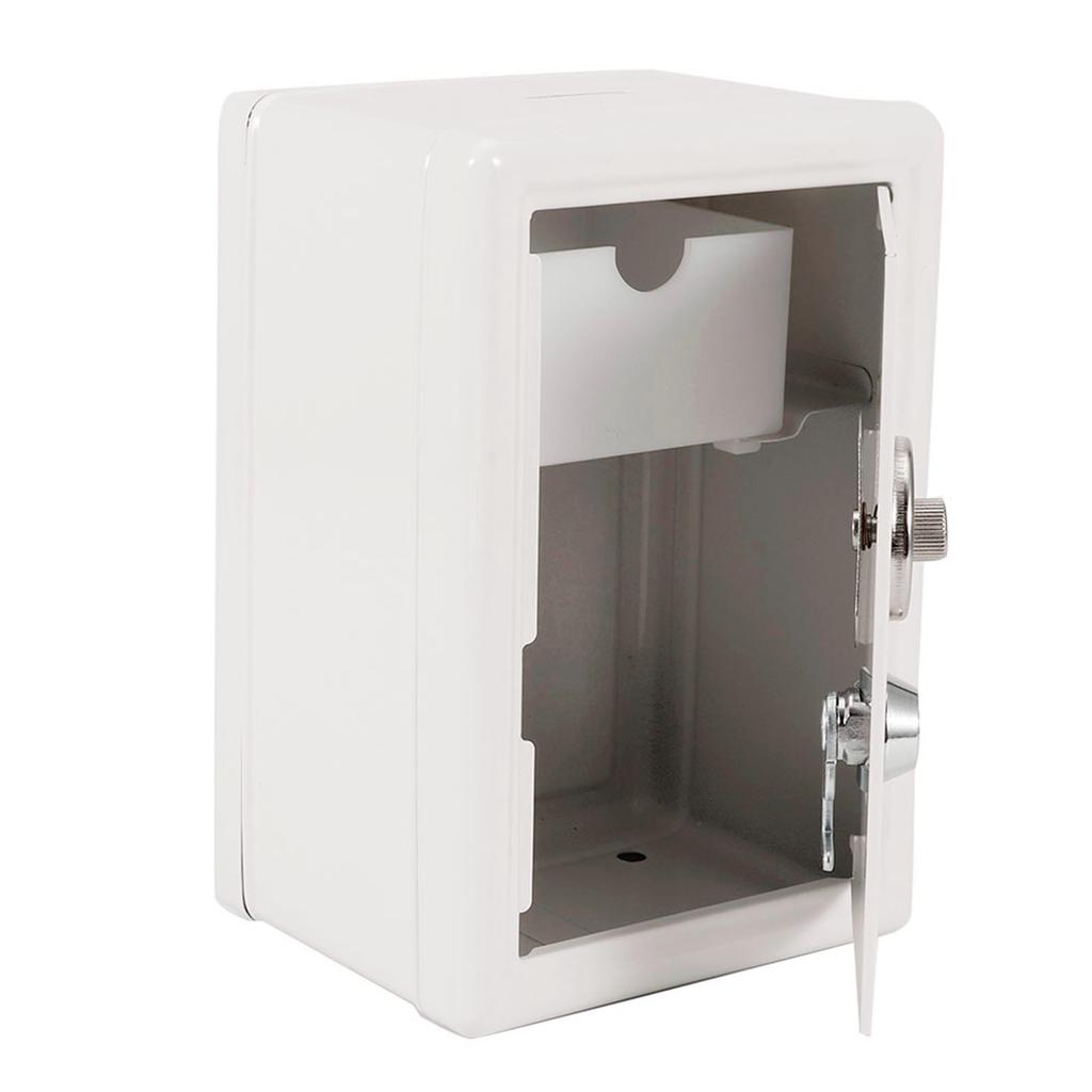 Детская обучающая игрушка, копилка, пароль, наличные монеты, экономия, сейф, подарок в стиле с 2 ключами (белый)