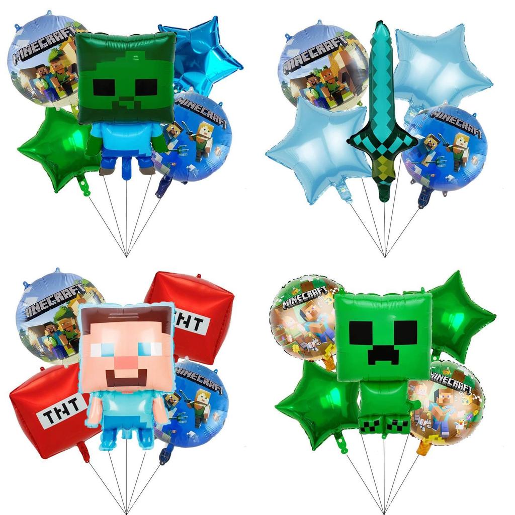 Алюминиевые шары Roblox Minecraft для детской вечеринки по случаю дня рождения