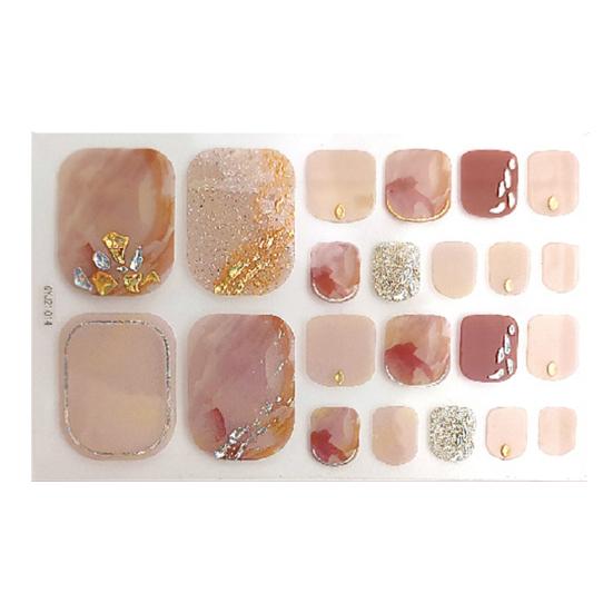 1 Set Self-adhersive Paper Wearable Longwear Adhesive Toenail Decor Wraps Toenail Polish Stickers