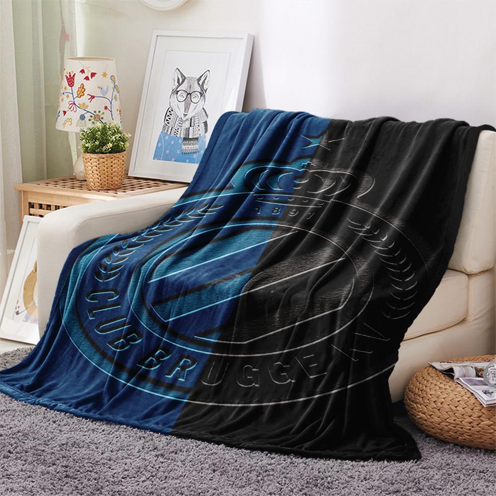 1Pc Club Brugge K V Print Flannel Blanket, High quality Comfortable for All Seasons, Home Decor, Warmth and Comfort, Perfect for Christmas Gifts