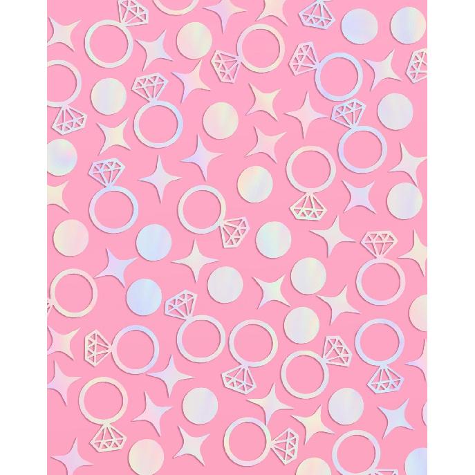 xo, Fetti Bachelorette Party Iridescent Foil Confetti - 200 pc | Engagement Party Decoration, Diamond Ring Table Decor, Bride To Be Bridal Shower