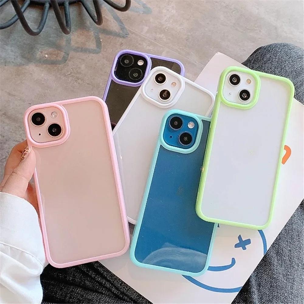 Роскошный прозрачный чехол для телефона конфетного цвета для iPhone 17 16 15 14 13 12 11 Pro Max Plus 16E Ударопрочный бампер Защитные чехлы Обложка