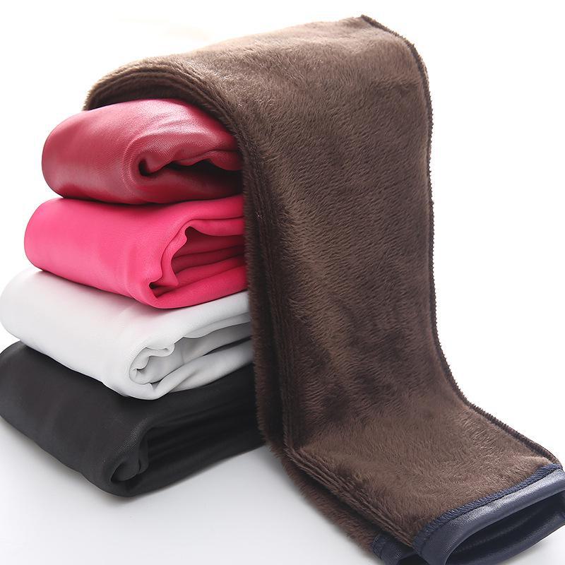 Новые леггинсы из искусственной кожи для девочек на осень/зиму с бархатной подкладкой