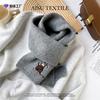 Wool Blended Knitted Scarf Cute Embroidered Cartoon Small Scarf Female Autumn and Winter Couple Wool Scarf