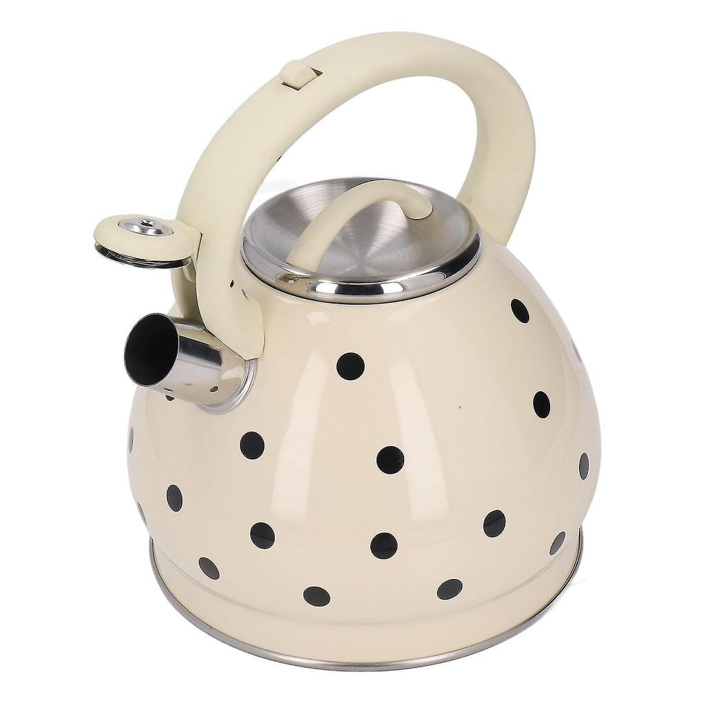 Whistling Kettle,3.5L Whistling Kettle Polka Whisteling Tea Kettle Stainless Steel Teapot Reliable and Durable
