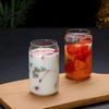 Стеклянная банка с бамбуковой крышкой и стакан с трубочкой, Термостойкий боросиликатный стакан, Портативный прозрачный стакан для чая для дома, офиса, питья холодного кофе, матчи