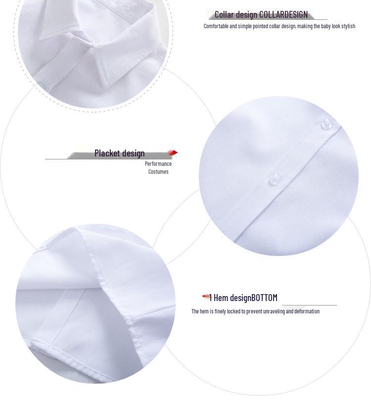 Детский комплект одежды: Белая рубашка с длинным рукавом, черные длинные брюки, хаки длинные брюки и белая рубашка с коротким рукавом для мальчика