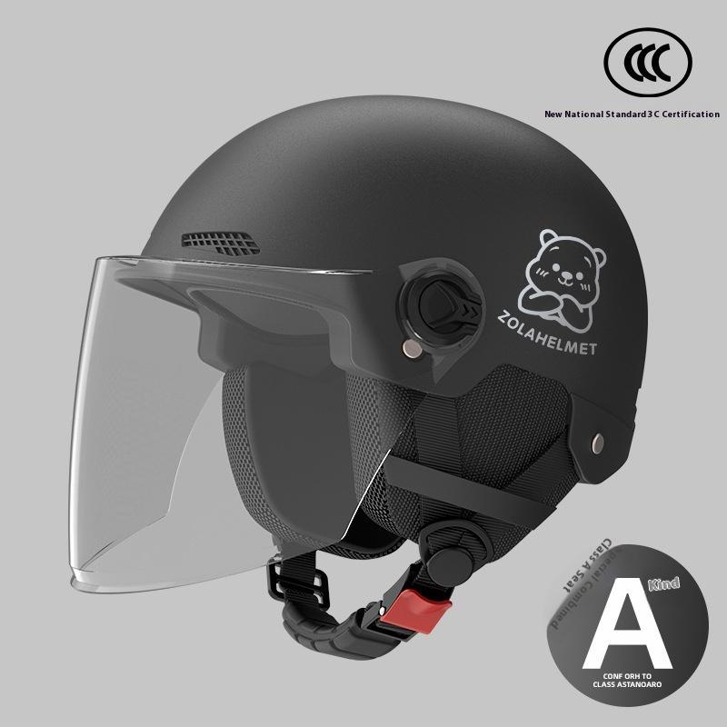 Bear Helmet, Electric Car, Half Helmet, Sunscreen for Women, Ventilated and Light, Wholesale with Ear Protectors, Warm In Winter