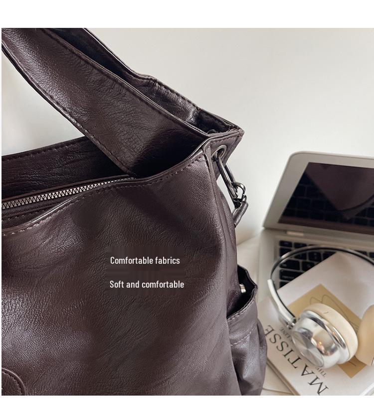 2025 Женская Модная Текстурированная Сумка-Тоут Большой Вместимости на Плечо и Через Плечо