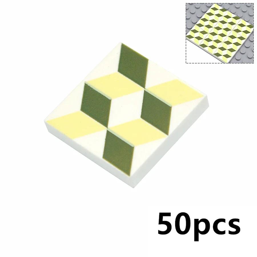 Smooth 2x2 Floor Printed Tile Assembled Building Blocks MOC City House Bricks Decoration Ceramic Tile Construction Toys