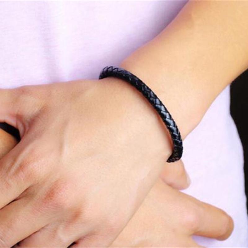 Ювелирные изделия унисекс браслет модный сплав пуговицы для влюбленных плетеный мужской женский кожаный браслет подарочные браслеты уникальный