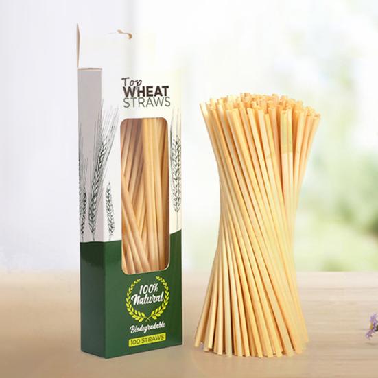 100 шт., биоразлагаемые одноразовые соломинки для бара и кухни, посуда для напитков