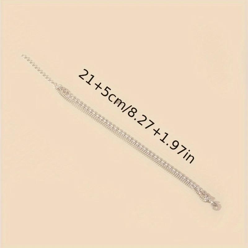 Цельный богемный 3-слойный браслет на щиколотку со сверкающими стразами, женский винтажный многорядный аксессуар на щиколотку