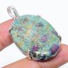 Ruby Fuchsite Lab-Created Handmade 925 Sterling Silver Pendant 2.17" O7u00