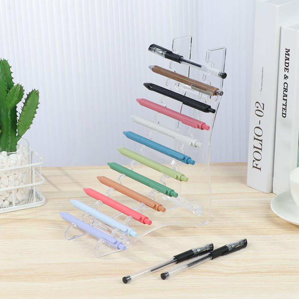 Прозрачный держатель для кистей для ногтей с 6/12 слотами, подставка для кистей для макияжа, акриловый держатель для ручек, подставка-дисплей