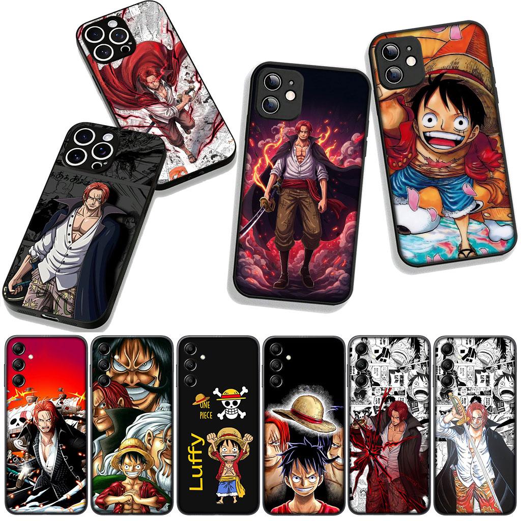 for Motorola Moto G04 G13 G14 G22 G23 G20 G32 G34 G35 G64 G82 G84 G53 G60 G72 E14 E15 E13 Case Red Hair Luffy One Piece Shanks