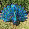 Metal Peacock Statue Garden Decor Peacock Sculpture Outdoor Peacock Spreading Its Tail Statue for Lawn Yard Decoration