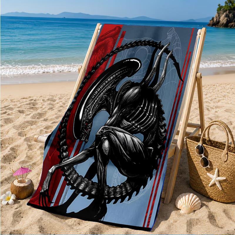 Alien Ornate Frame Beach Towel, Microfiber Beach Towel, Perfect For Pool, Beach, Travel, Home Decor Beach Party Fan gifts