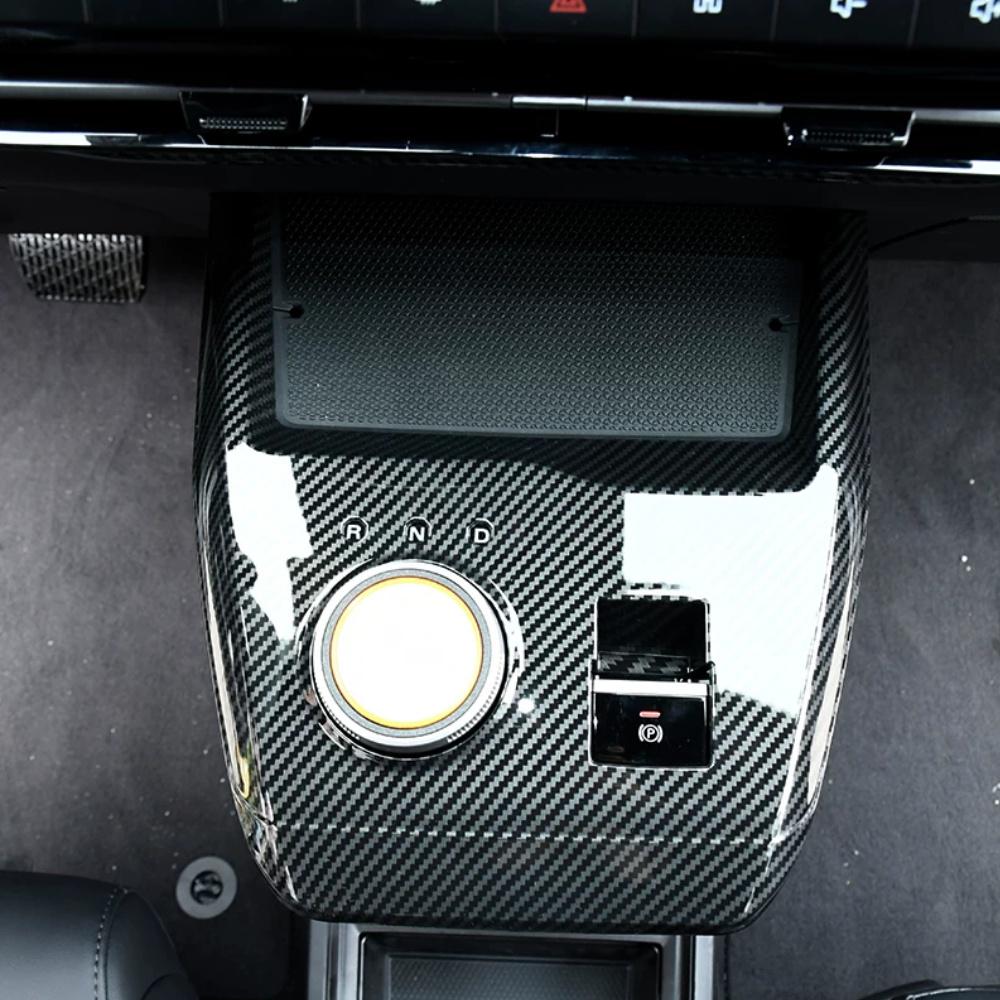 1PC Carbon Fiber Car Center Console Cover Trim Gear ShiftsPanel Frame Sticker for MG4 EV Mulan F19A 2023