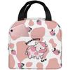 Розовый мультяшный коровий принт женская изолированная сумка для обеда молочная многоразовая водостойкая сумка-холодильник для обеда портативная сумка