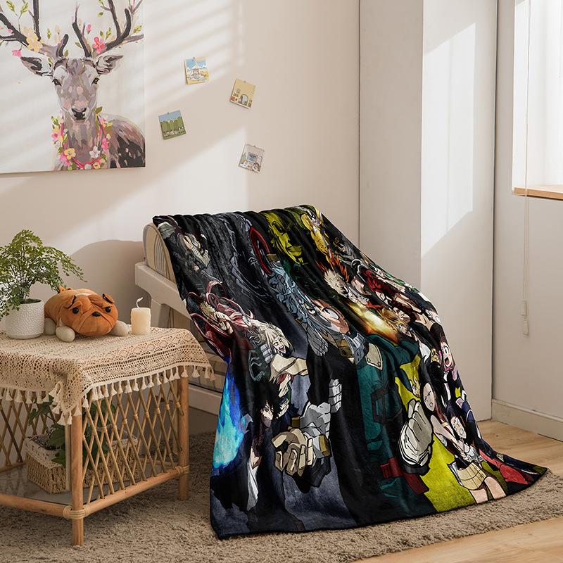 Карта Моя Геройская Академия Серия Двустороннее Фланелевое 3D Одеяло с Цифровой Печатью