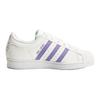 Adidas Originals SUPERSTAR Slip Resistant Abrasion Resistant Low top Kids' Skateboarding Shoes White Purple Sneakers HP6215