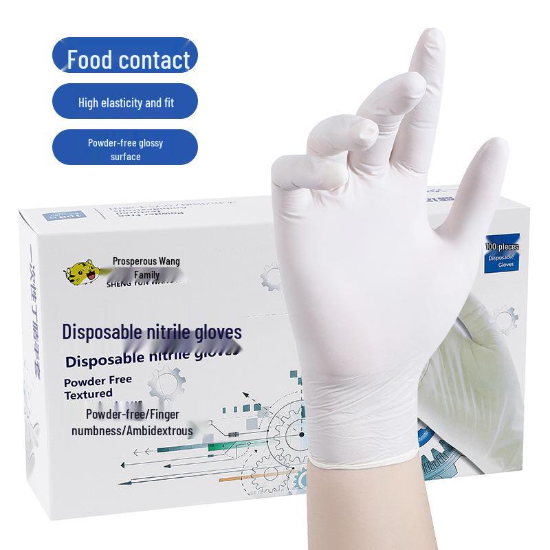 Waterproof Oil-Resistant Blue Nitrile Gloves for Laboratory and Food Grade Use