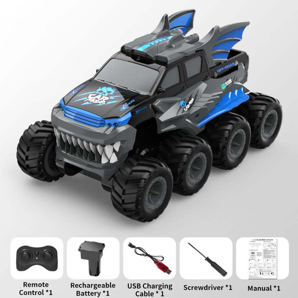 Remote Control Car, 2.4G 8WD Amphibious Waterproof Off Road Vehicle for Kids, 360 Degrees Rotating Pool Lake Outdoor