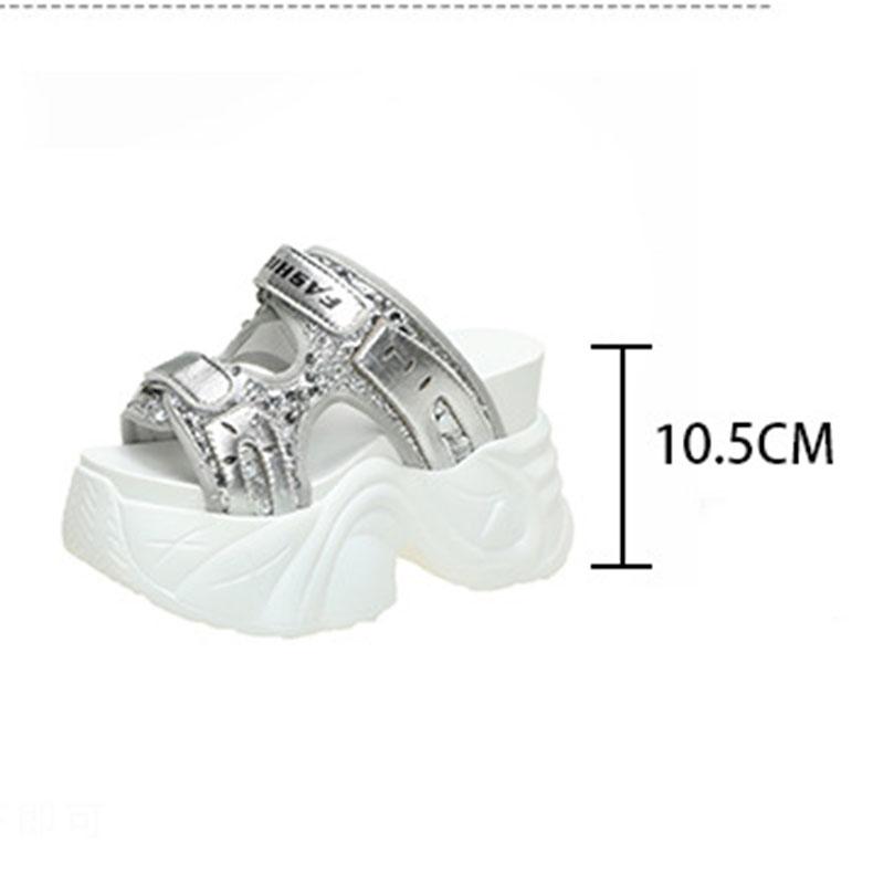 Fashion Platform Slippers Women Summer Shoes Black Height Increasing Casual Sports Sandals Chunky High Heel Ladies Slides Zapatos Mujer