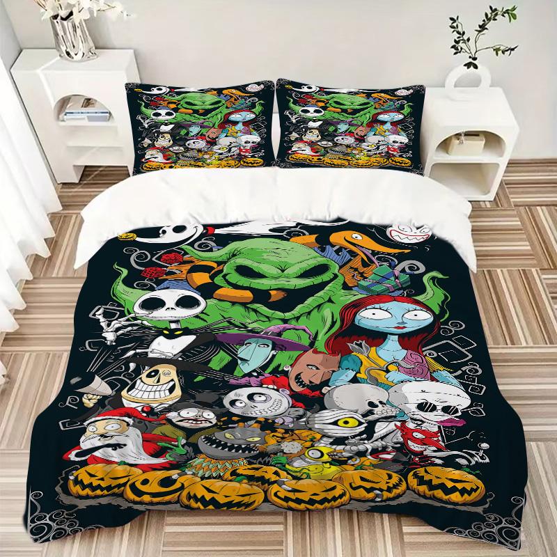 Halloween Horror Characters Print 3Pcs Bedding Setduvet Cover With 2 Bedropillowcase Home Birthday Gift