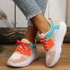 Весна и осень 2024 года, высококачественные женские кроссовки с круглым носком и цветными блоками, на шнуровке, с низким вырезом, повседневные женские кроссовки