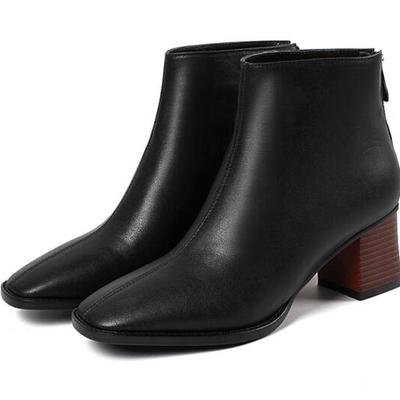 Весенняя обувь. Женские сапоги. Натуральная кожа. Коровья кожа. Короткие сапоги больших размеров. Классические однотонные три цвета.