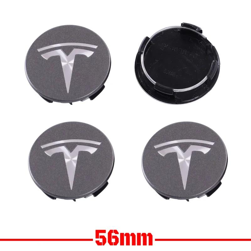 4pcs for Tesla Model 3 Model Y Badge Covers Hub Caps 4pcs 56mm Hub Center Caps for Tesla Model Y X S 2023 Auto Accessories Style