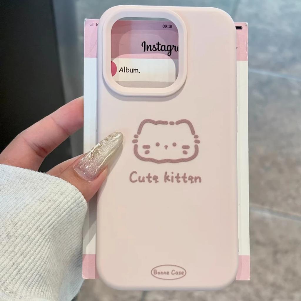Простой line кот подходит для чехла на телефон iPhone16/17pro Apple 14 жидкий 13 корейский 12 мультяшный 15